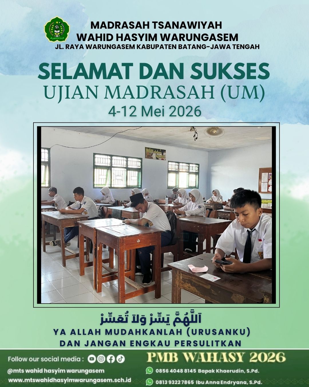 Ujian Madrasah MTs Wahid Hasyim Warungasem Tahun 2026