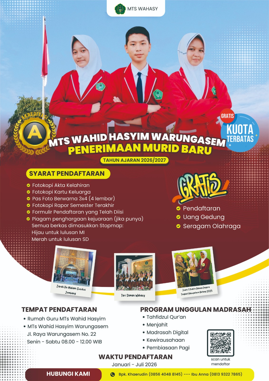 PMB MTs Wahid Hasyim Warungasem 2026/2027